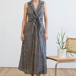 Rujuta Sheth - Emily Dress - Black and White Chex - Large